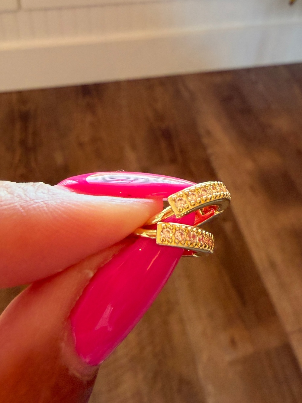 Gold Pavé Diamond Hoop Earrings